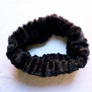 Black Furry Infinity Scarf